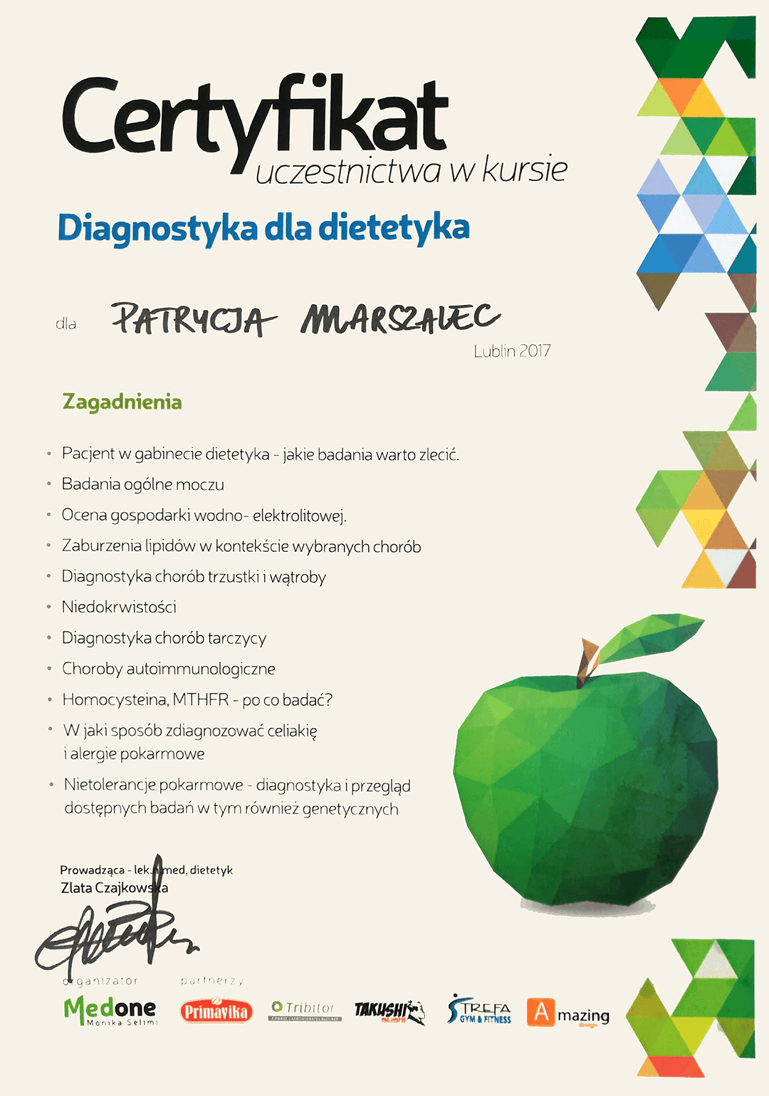 Certyfikat numer 28