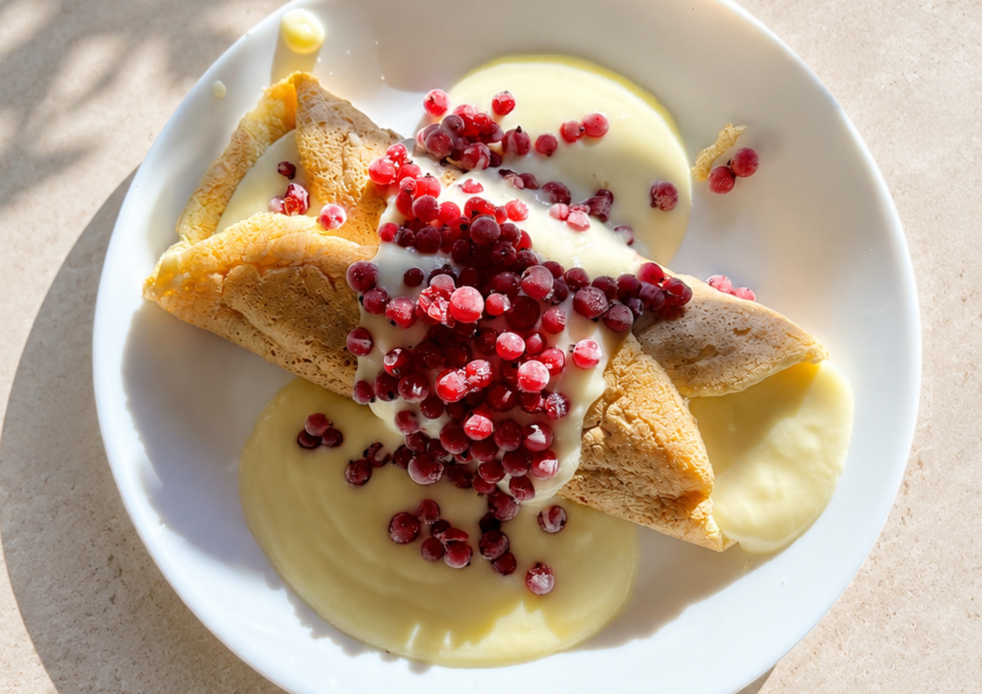 Omlet z budyniem i porzeczkami