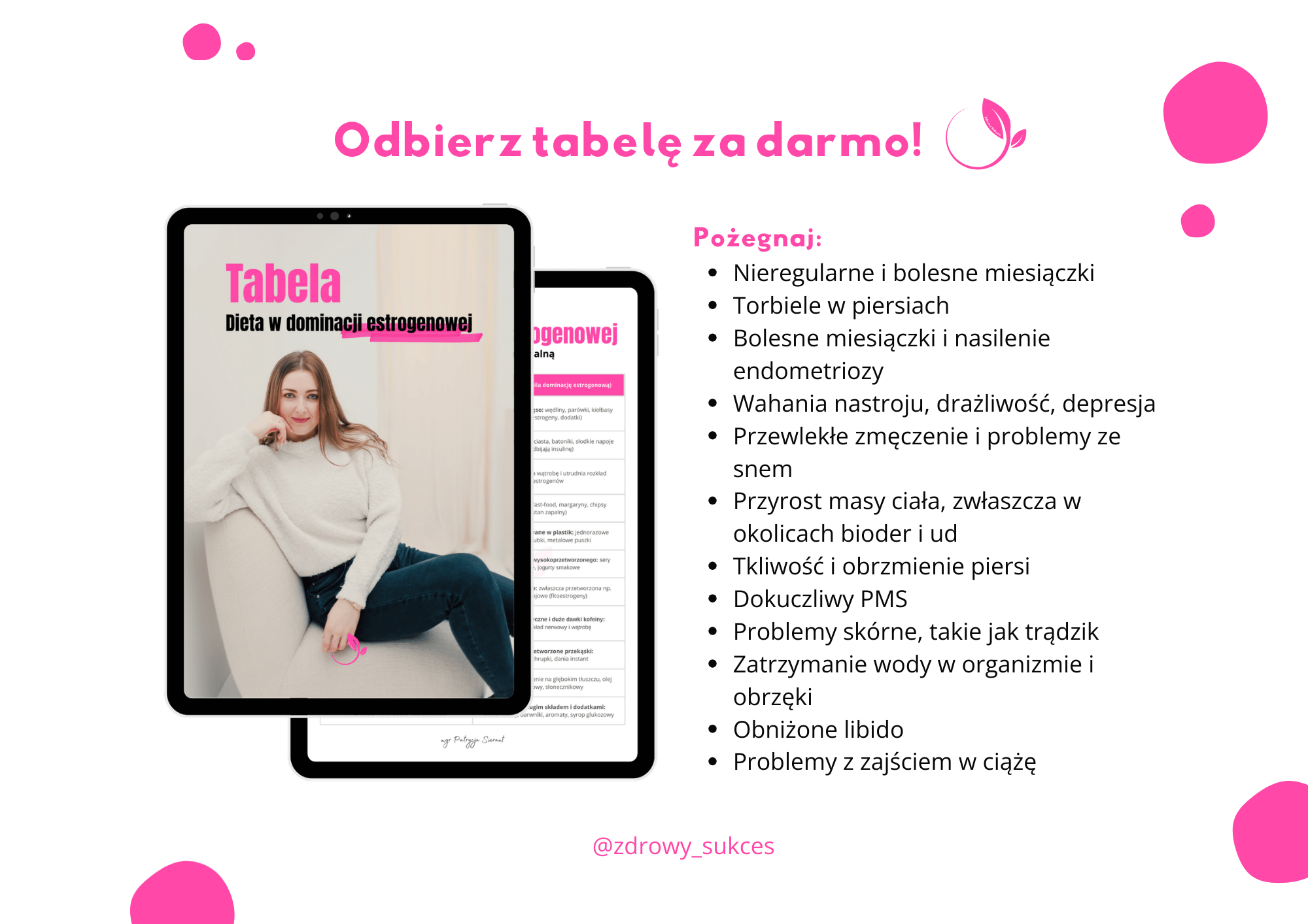 Tabela produktow do wlaczenia i wykluczenia przy dominacji estrogenowej